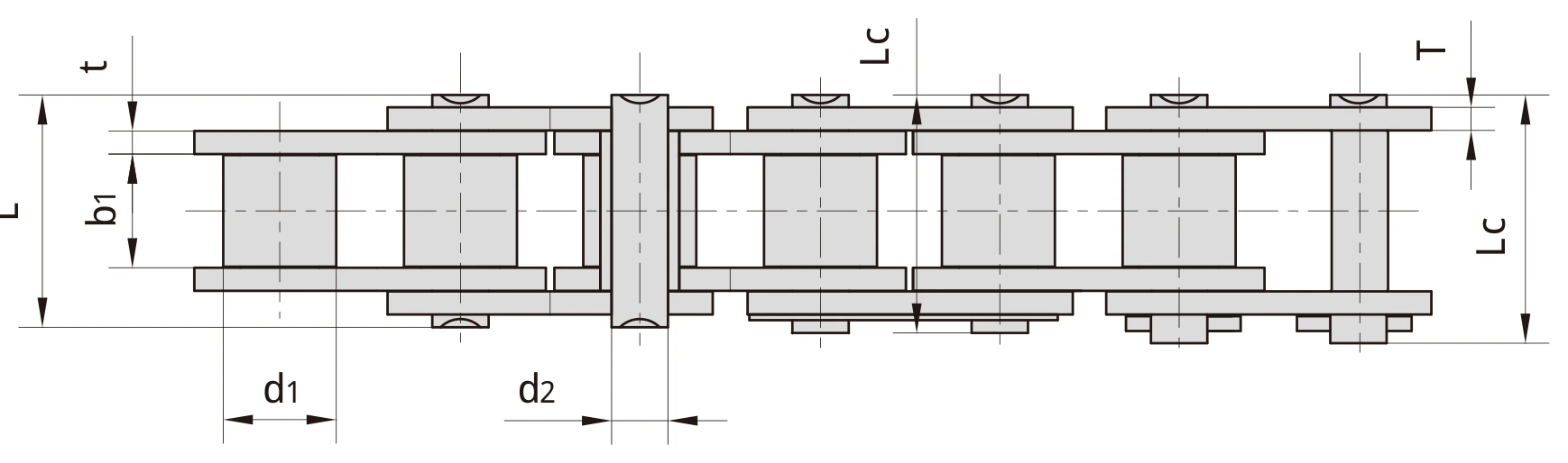 Catalogue page 50 technical drawing and data for Zinc-Plated Corrosion-Resistant Chain