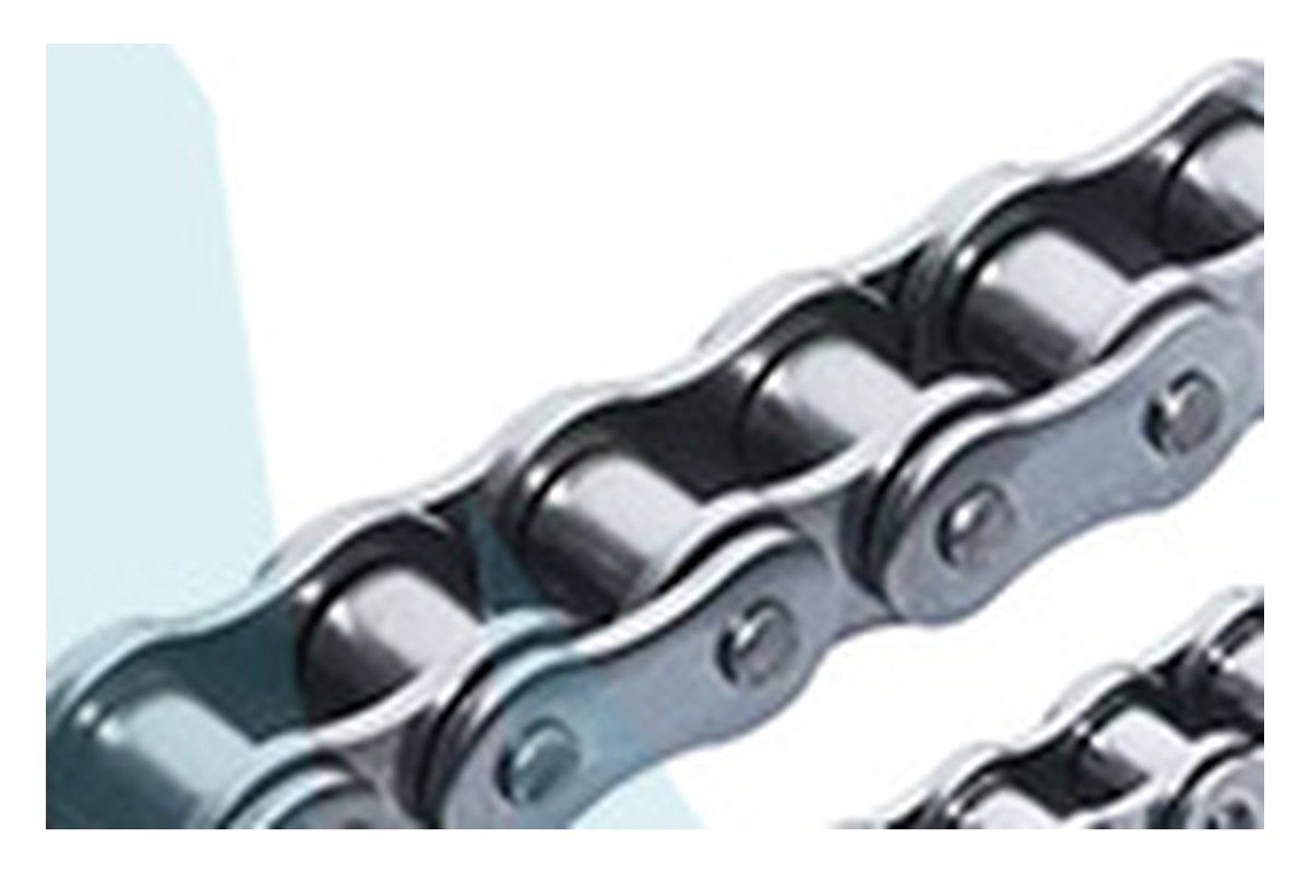 Silver short-pitch roller chains shown as complete products